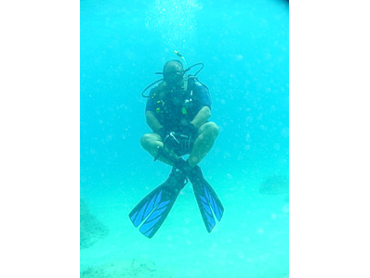 diver under water